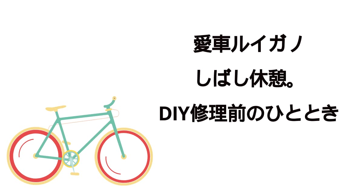 愛車ルイガノ、しばし休憩。DIY修理前のひととき